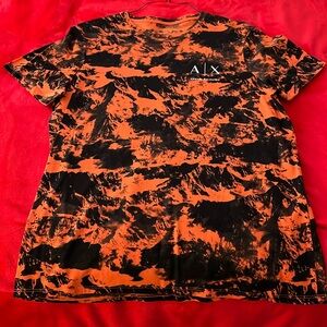 Black And Orange Armani Exchange t shirt